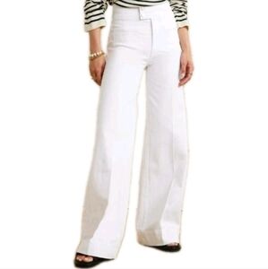 FRAME Le Hardy High-Rise Wide-Leg Jeans In White Size 30